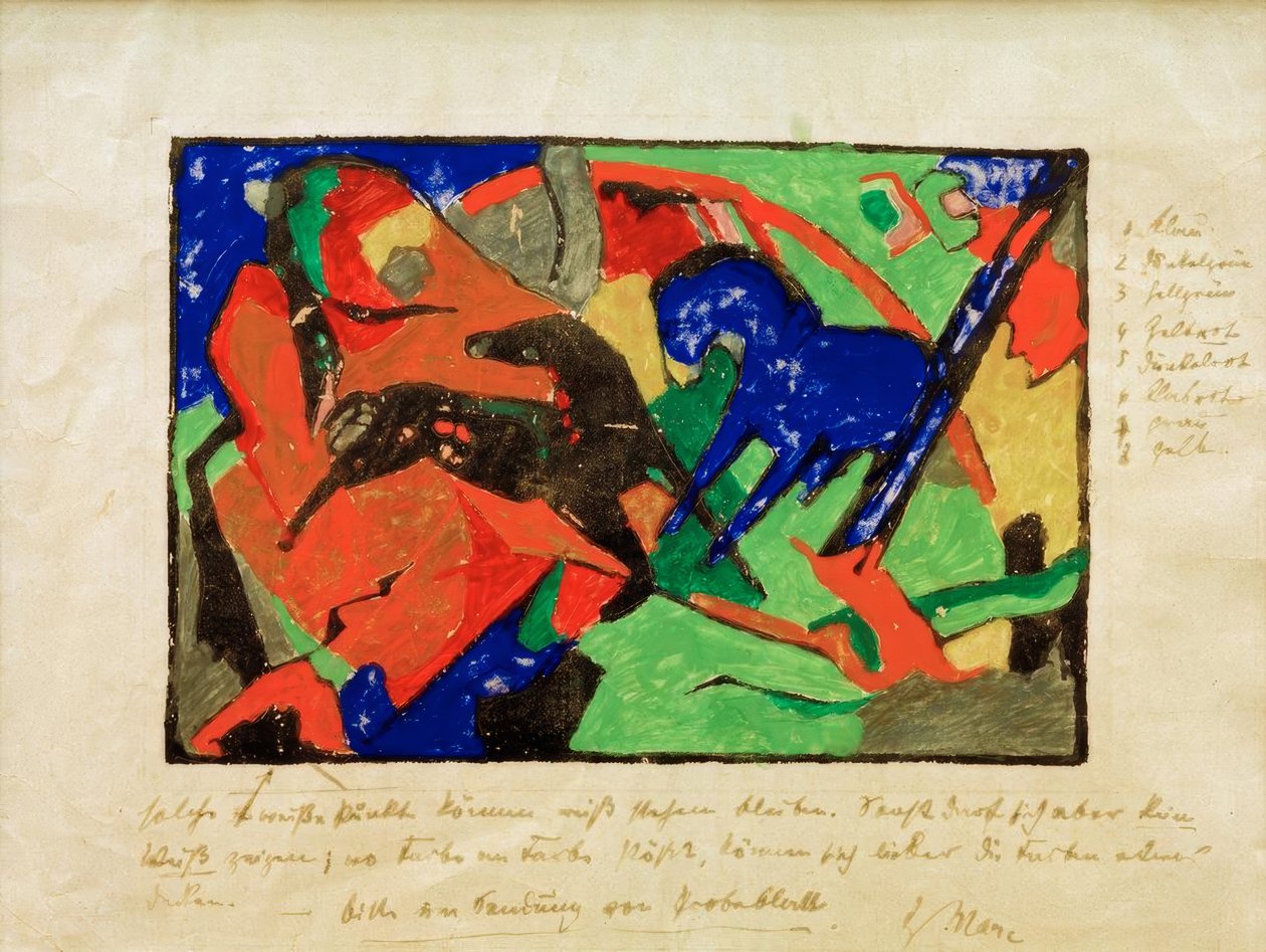 Två hästar av Franz Marc