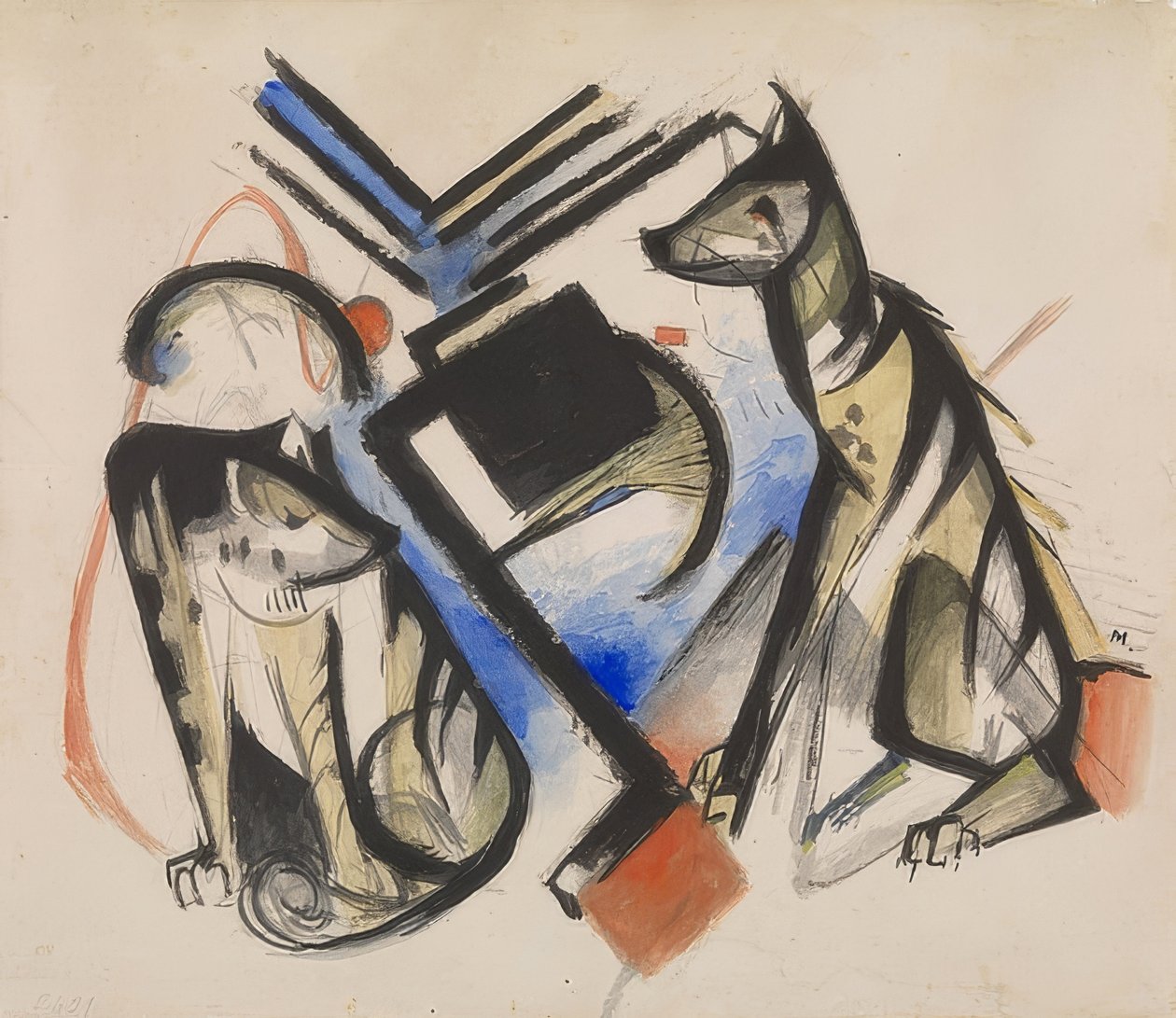 Två vargar. 1913 av Franz Marc