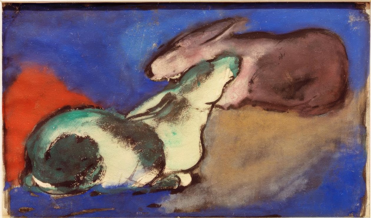 Två sovande harar av Franz Marc