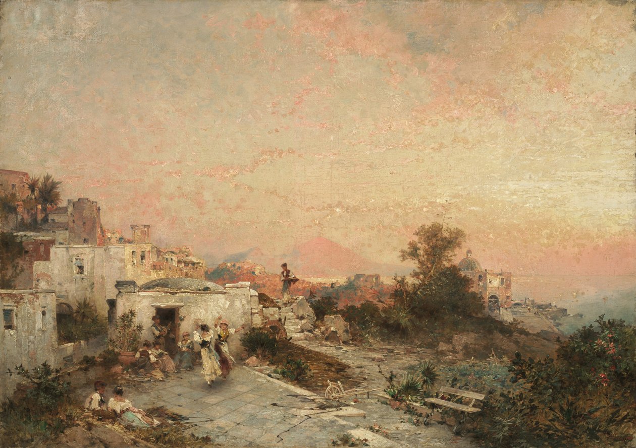La Tarantella, Posilipo, Neapel, ca 1895 av Franz Richard Unterberger