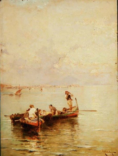Sjölandskap av Franz Richard Unterberger