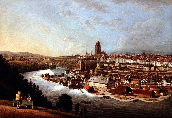 Utsikt över Bern från ovan av Franz Schmidt