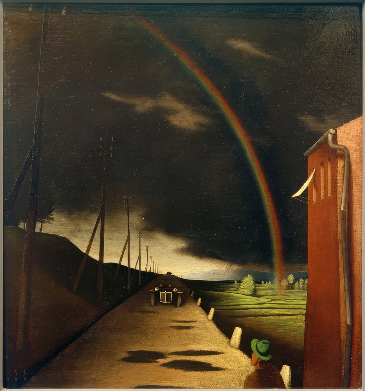 F.Sedlacek, landskap med regnbåge av Franz Sedlacek
