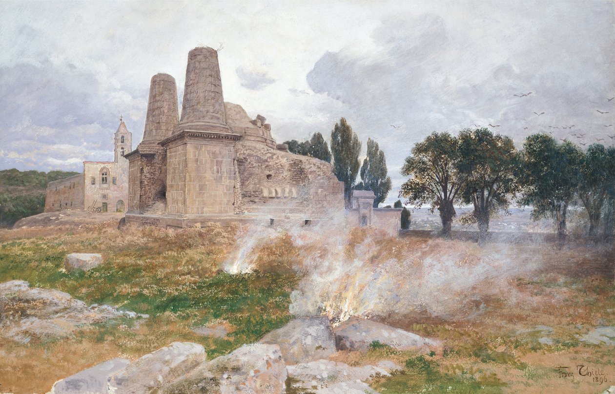 Ruinerna av ett tempel, Sydamerika av Franz Thiele