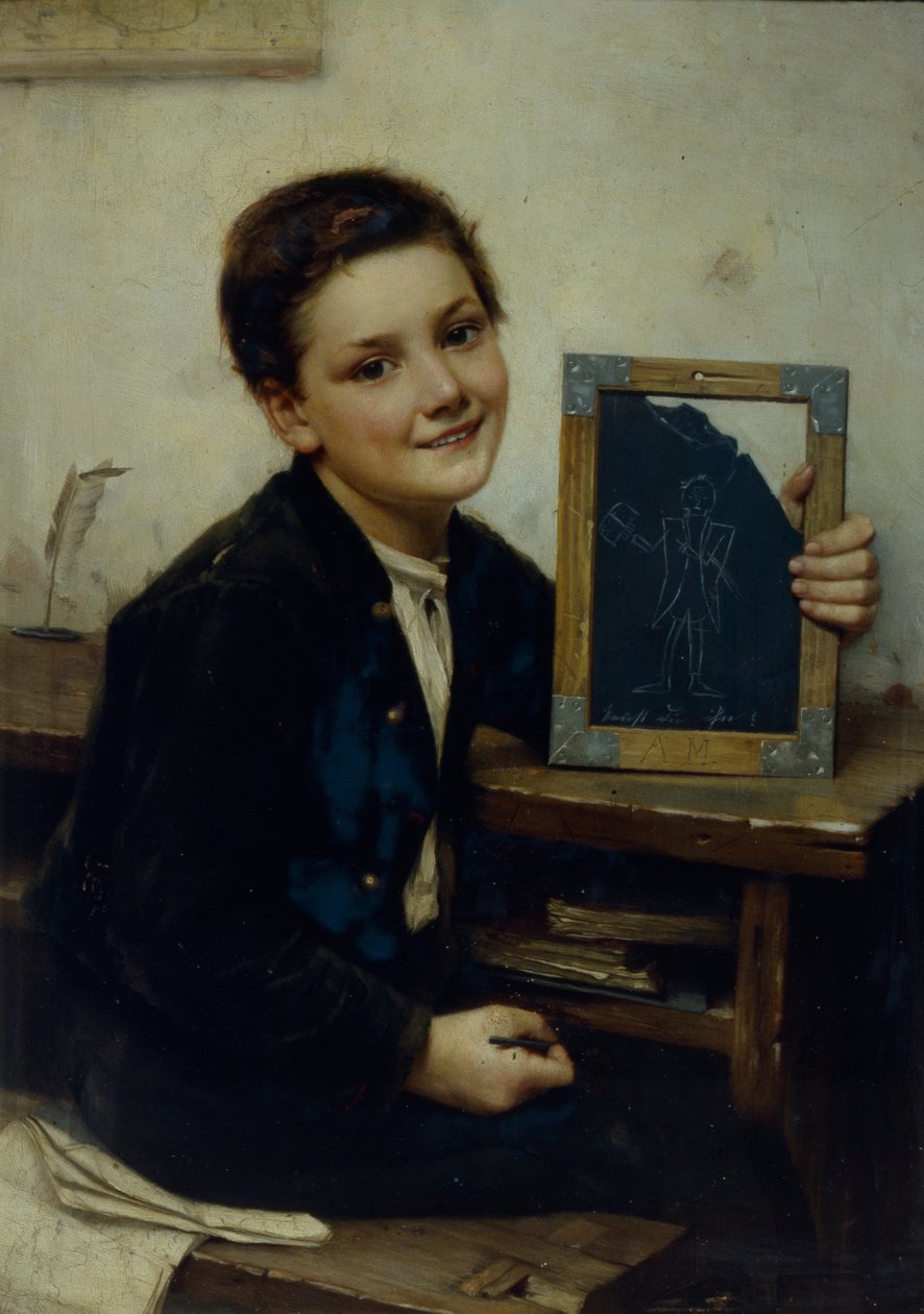 Skolpojke, 1880 av Franz Thone