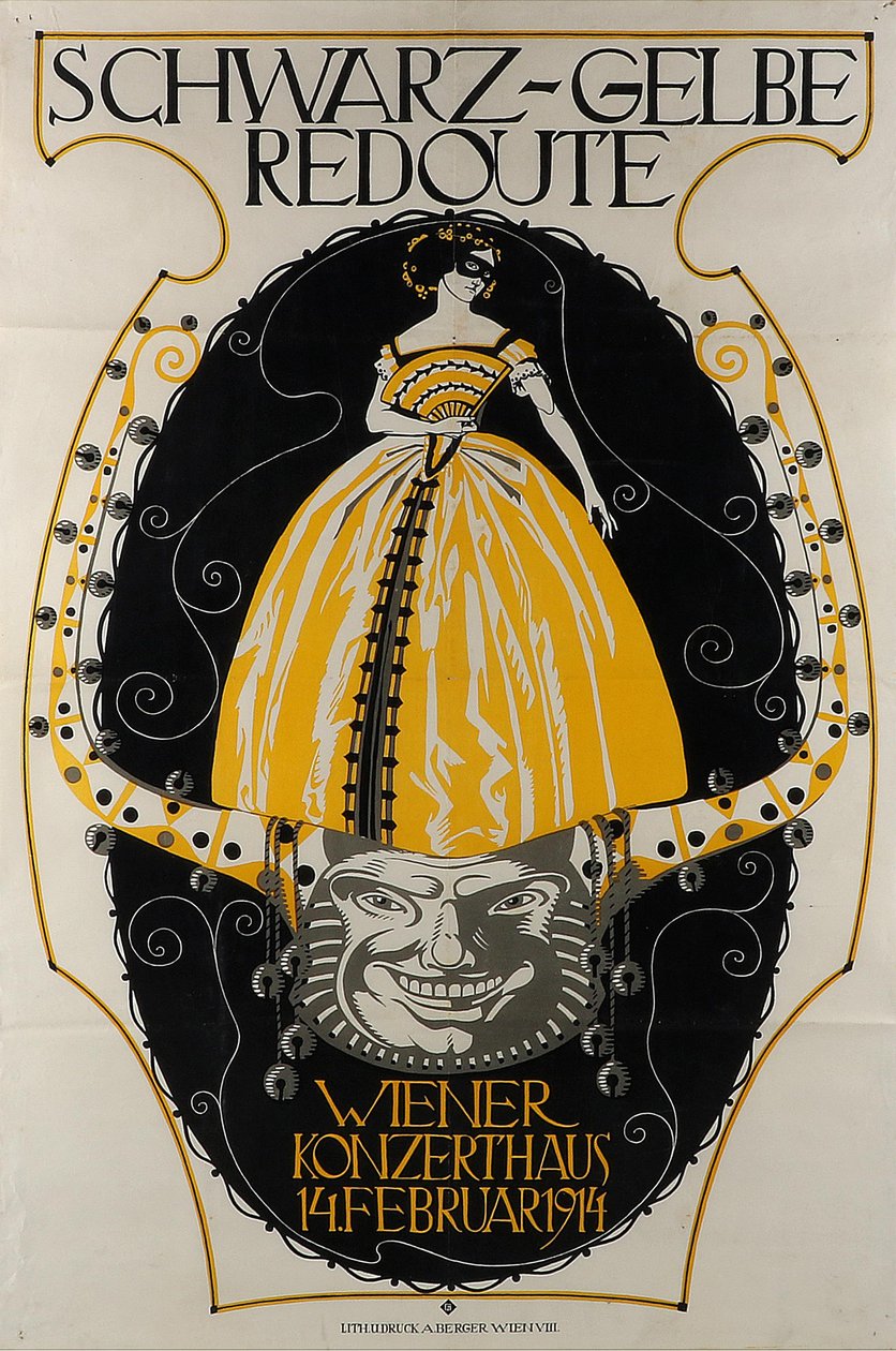 Svart och gult Redoute Wiener Konzerthaus, 1914. av Franz Wacik