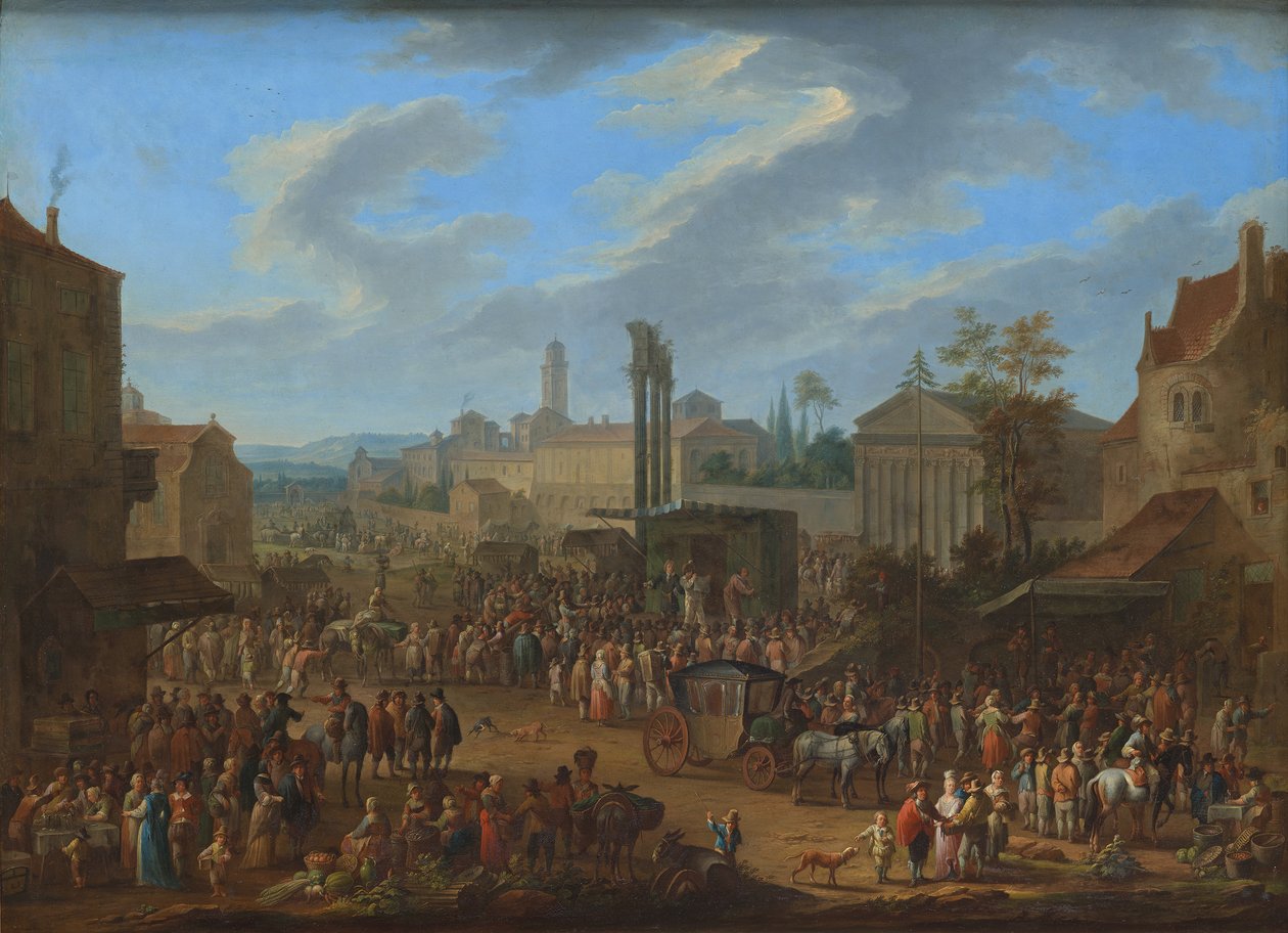 Mässa med tempel och majstång av Franz de Paula Ferg