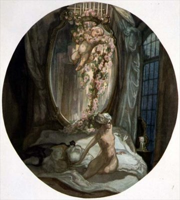 Kvinna på en säng av Franz von Bayros (1866 1924)