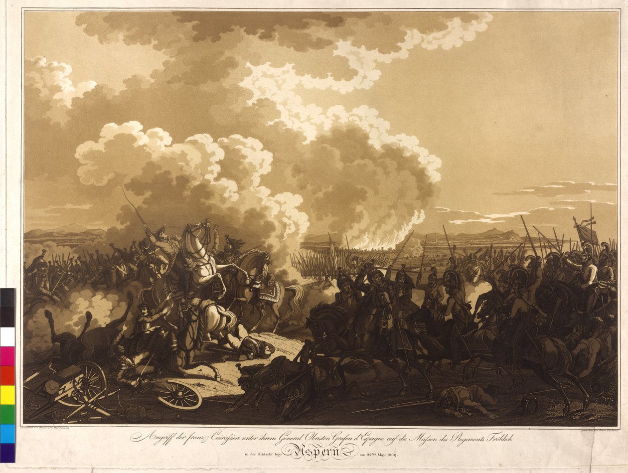 Slaget vid Aspern 1809 (gravyr) av Franz von Habermann