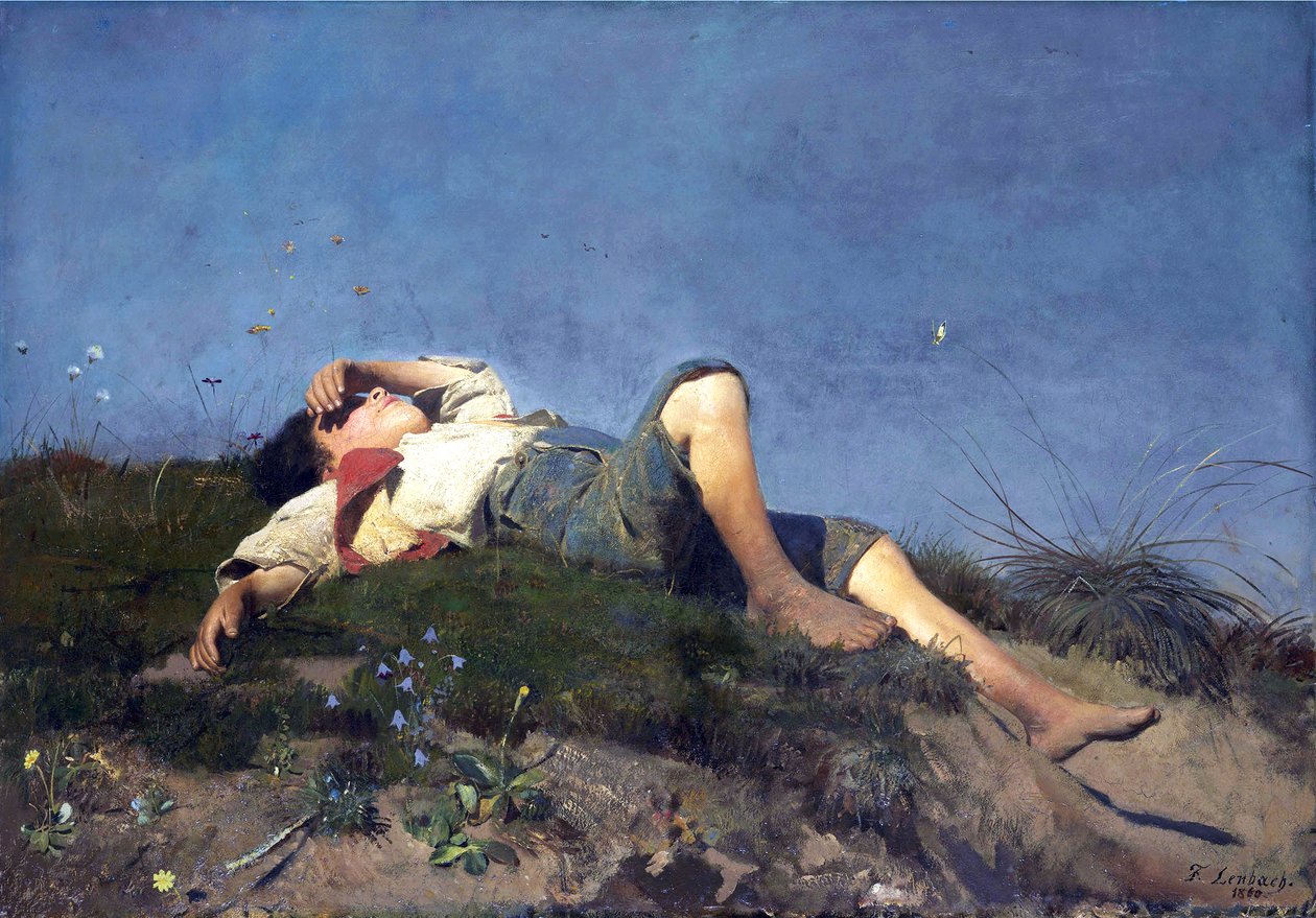 Tyska: Hirtenknabe Shepherd boy av Franz von Lenbach