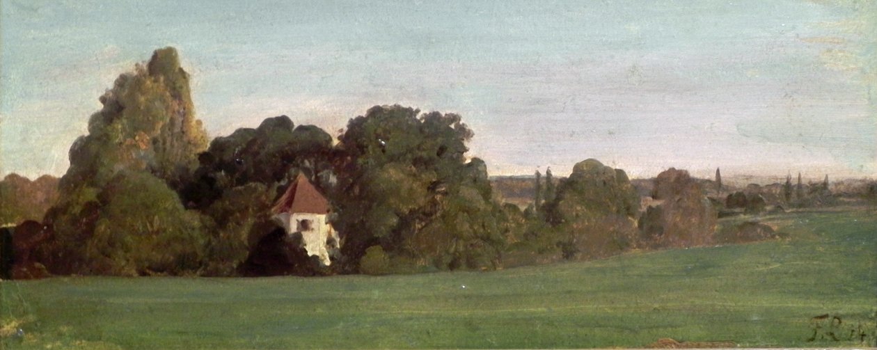 Landskap med kapell av Franz von Lenbach