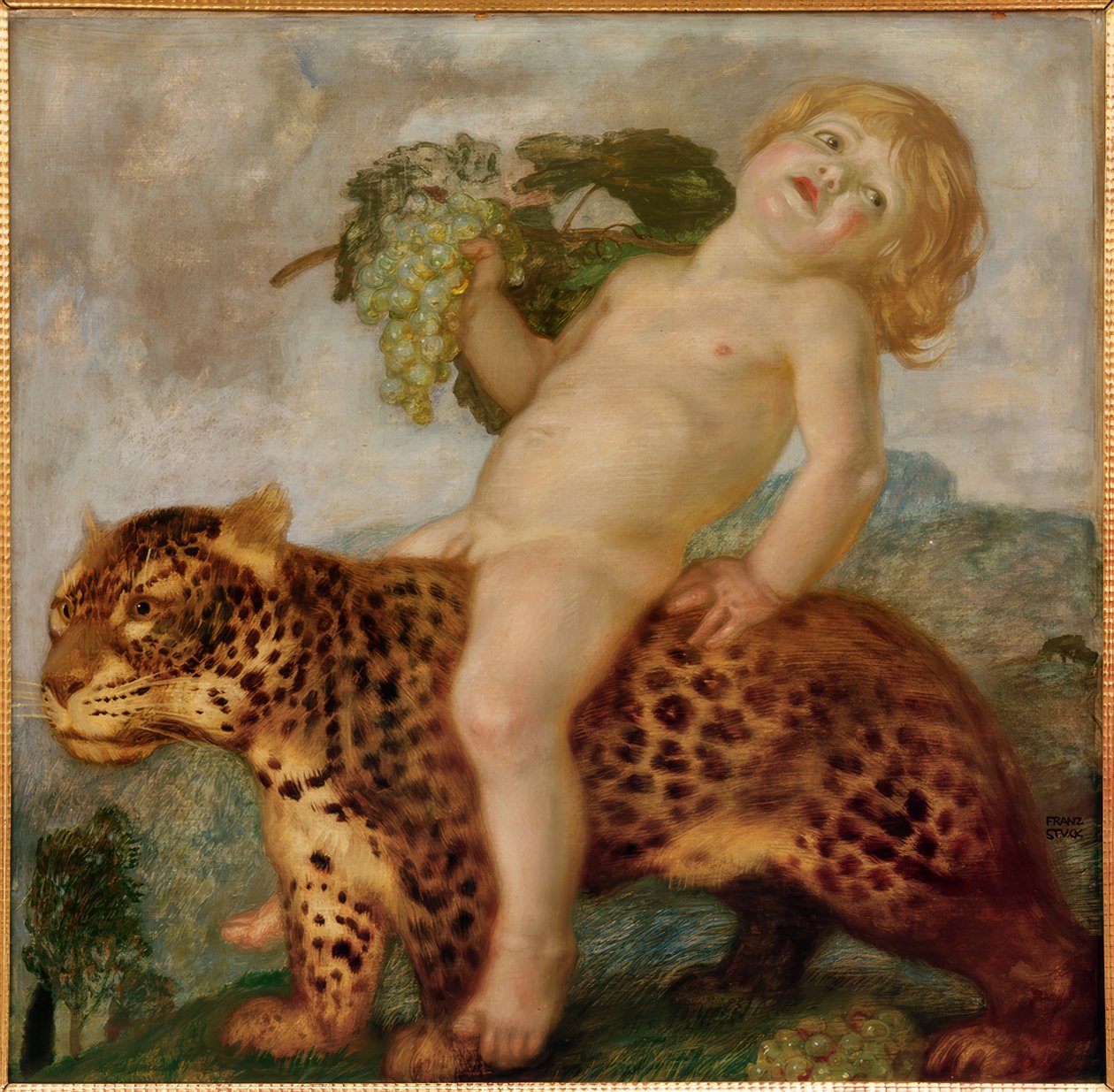 Bacchus pojke på en panter av Franz von Stuck