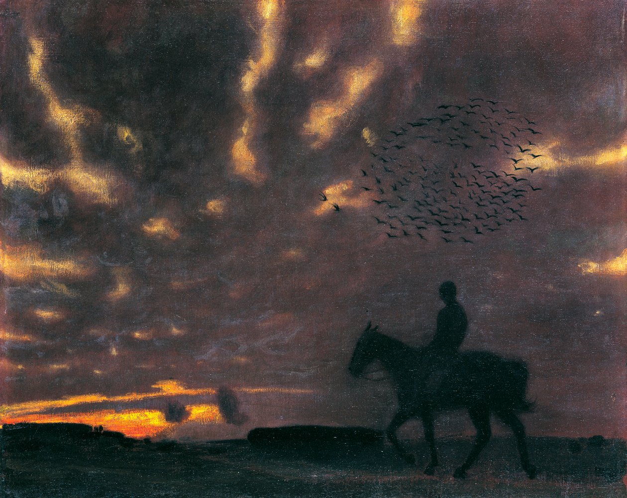 Höstkväll med ryttare av Franz von Stuck