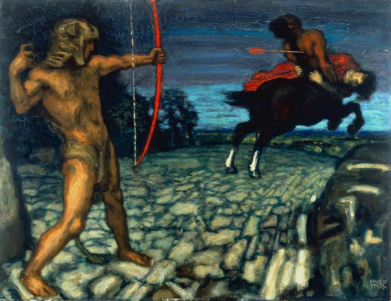 Hercules och Nessus av Franz von Stuck