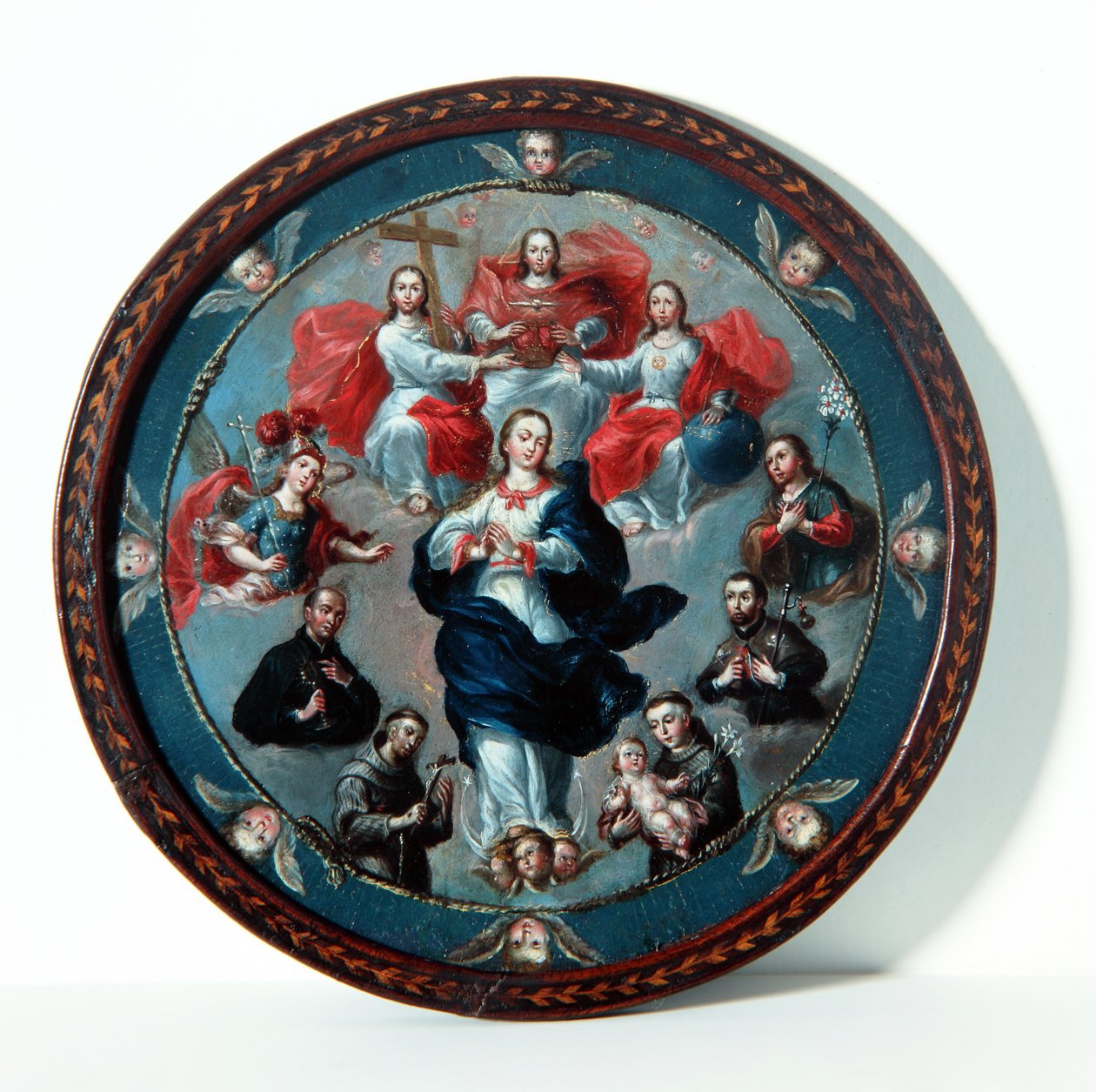 Nuns Shield (olja på koppar) av Fray Miguel de Herrera