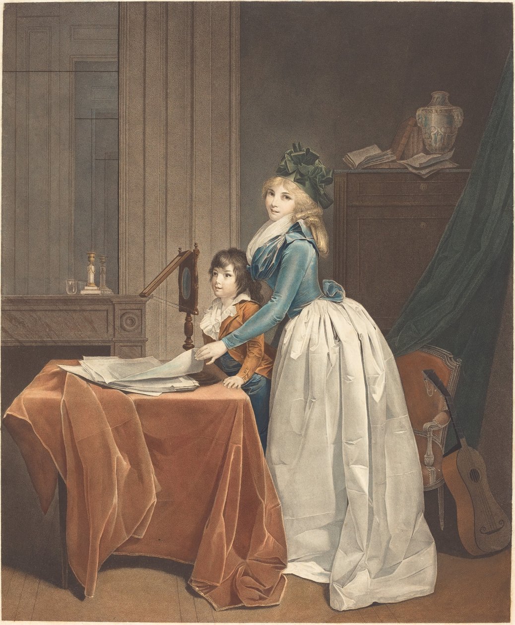 The Optical Viewer, ca 1793 (etsning och tvätt) av Fréderic Cazenave