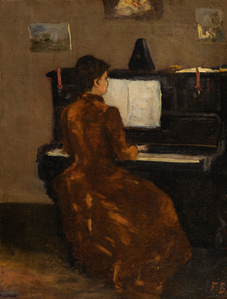 Franska: Jeune fille au pianö av Frédéric Bazille
