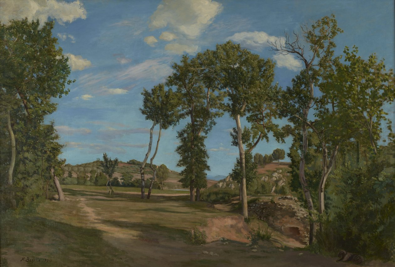 Landskap vid floden Lez av Frédéric Bazille