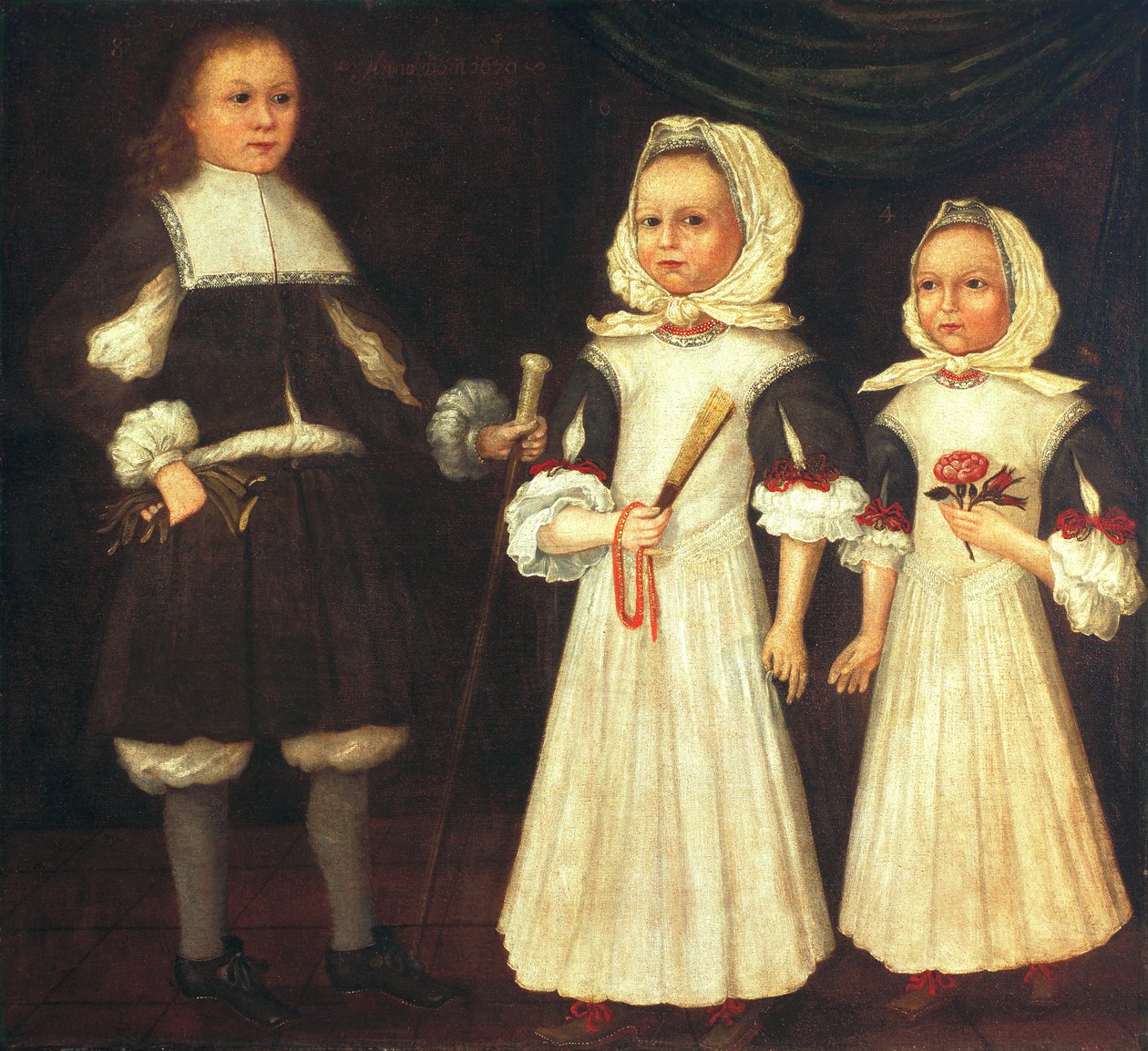 David, Joanna och Abigail Mason av Freake Gibbs Painter