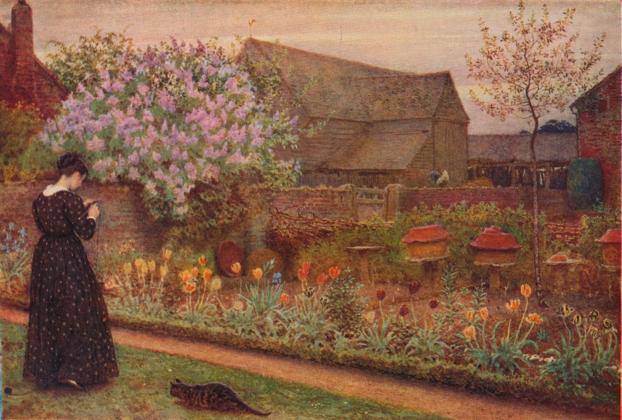 Den gamla gårdsträdgården, 1871. av Fred Walker