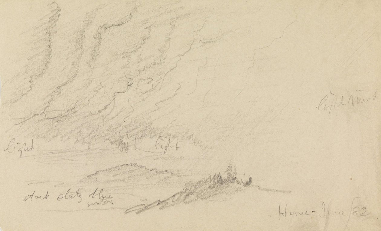 Dimma över floden och kullarna av Frederic Edwin Church