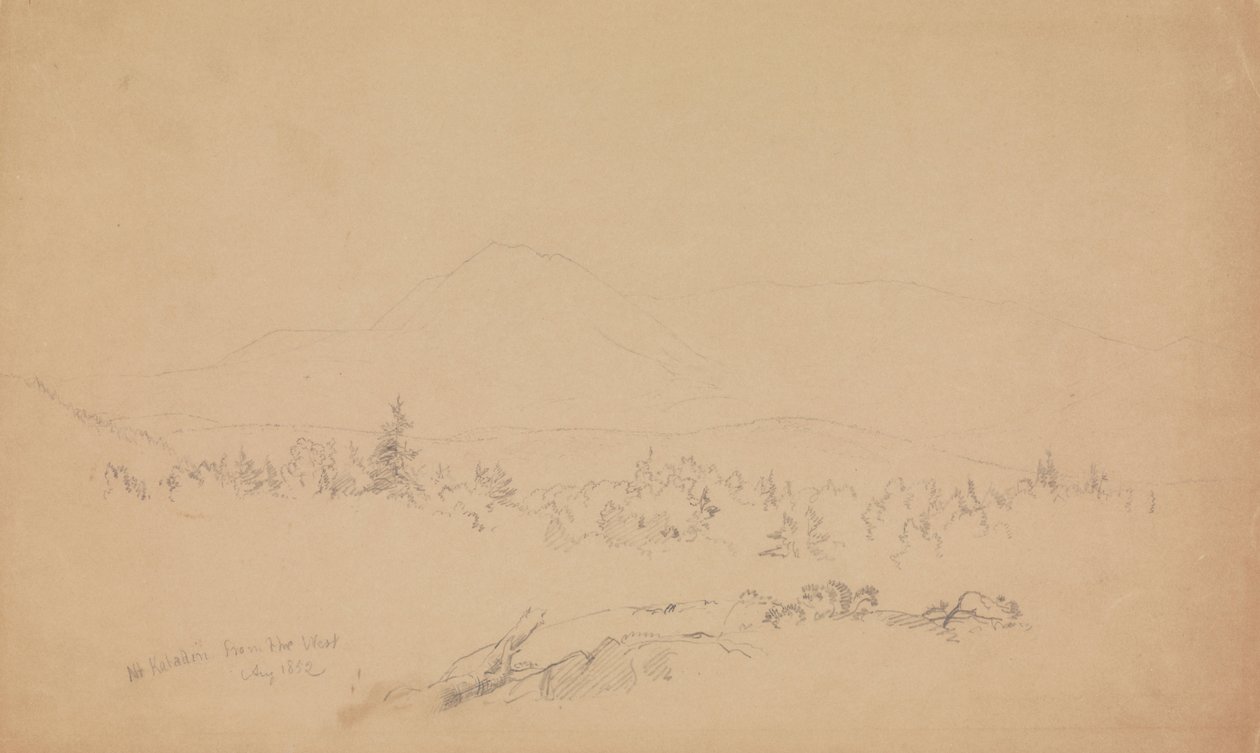 Mount Katahdin från väster (ser västerut mot Mount Katahdin) av Frederic Edwin Church