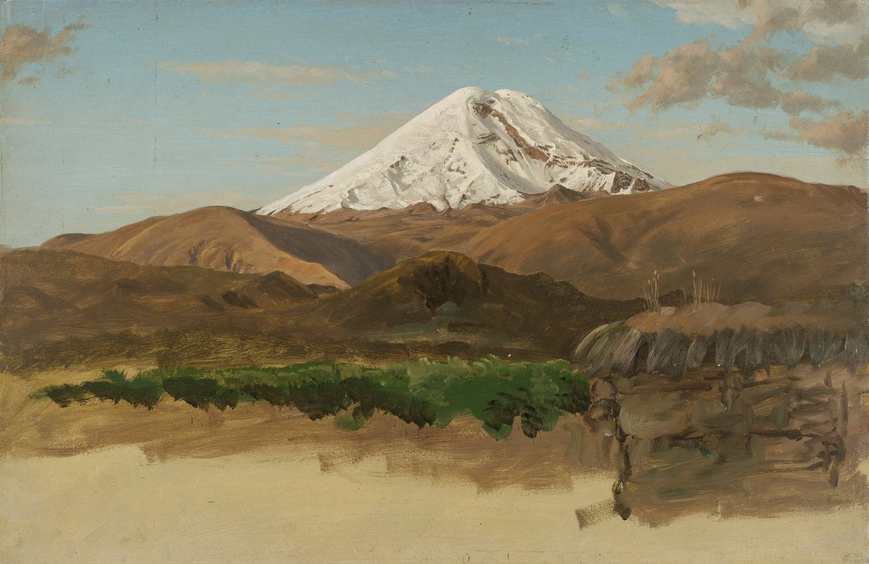 Studie av berget Chimborazo, Ecuador av Frederic Edwin Church