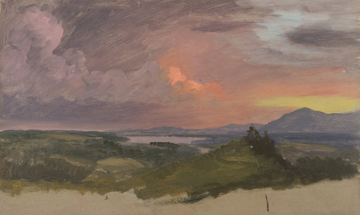 Solnedgång i Hudson Valley av Frederic Edwin Church