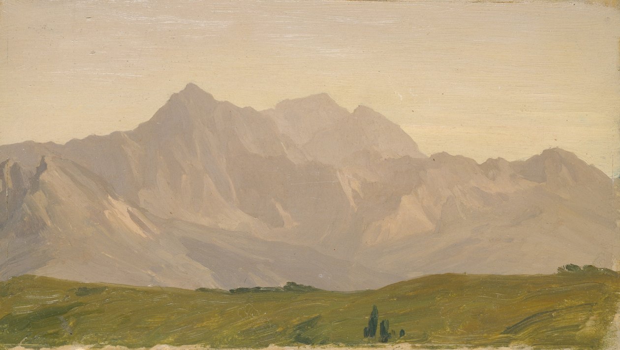 Monte Croce (olja på panel, monterad som ritning) av Frederic Leighton