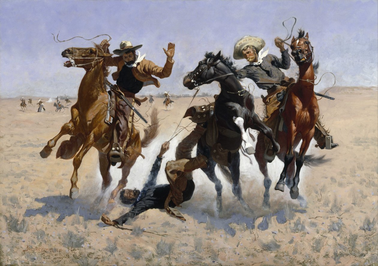 Hjälper en kamrat av Frederic Remington