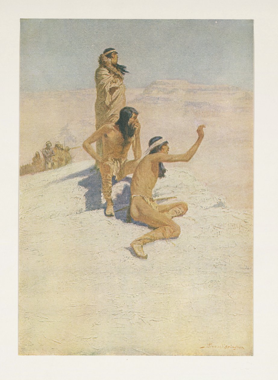 Cabeza de Vaca i öknen från Colliers Weekly, pub.1906 av Frederic Remington