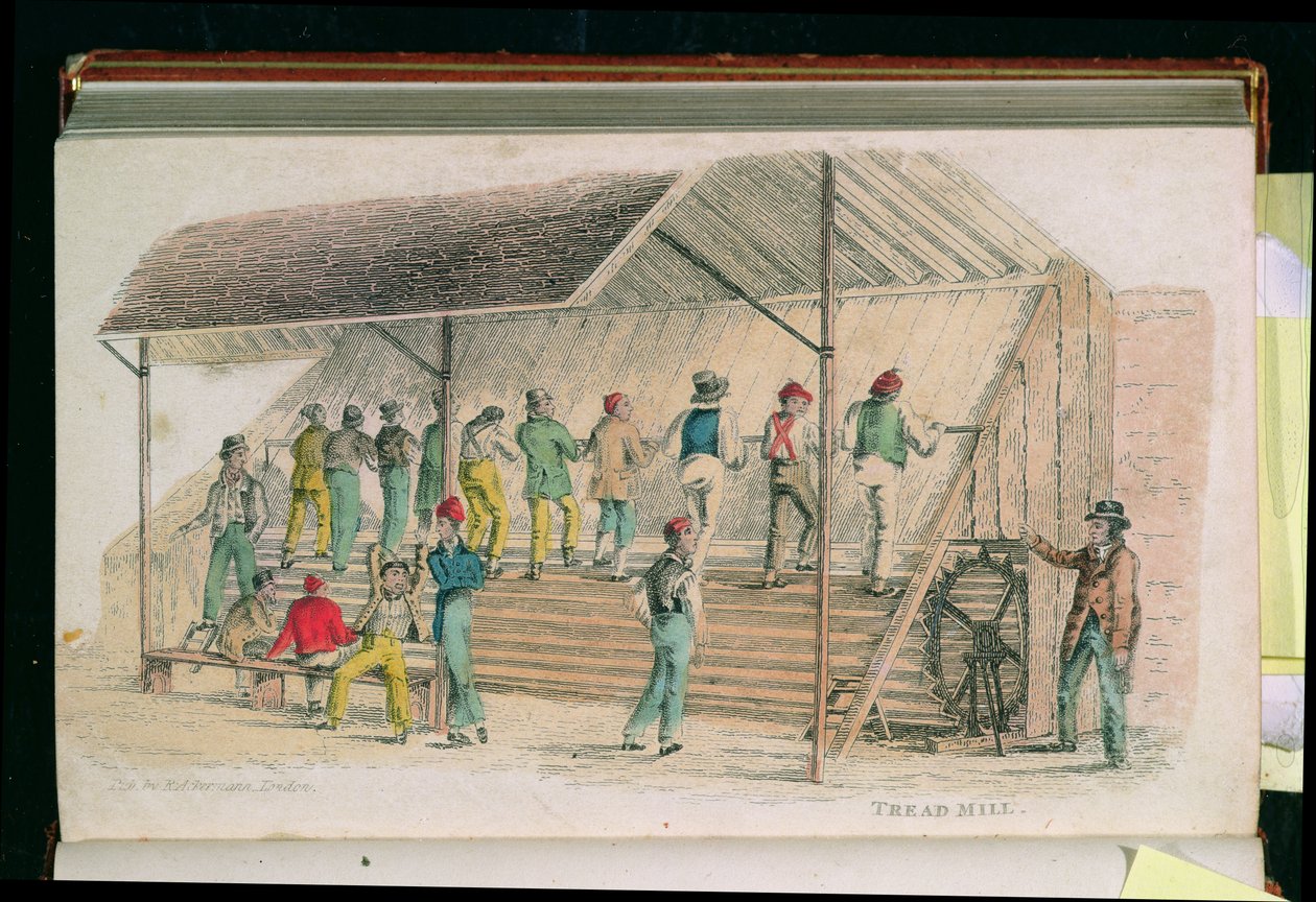 The Tread Mill, från Ackermanns "World in Miniature", pub. 1827 av Frederic Shoberl