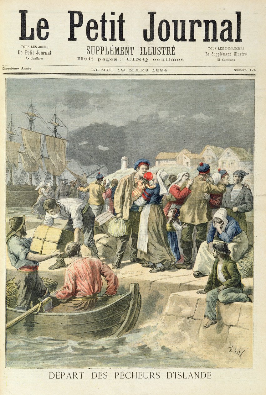 De isländska fiskarnas avgång, illustration från 