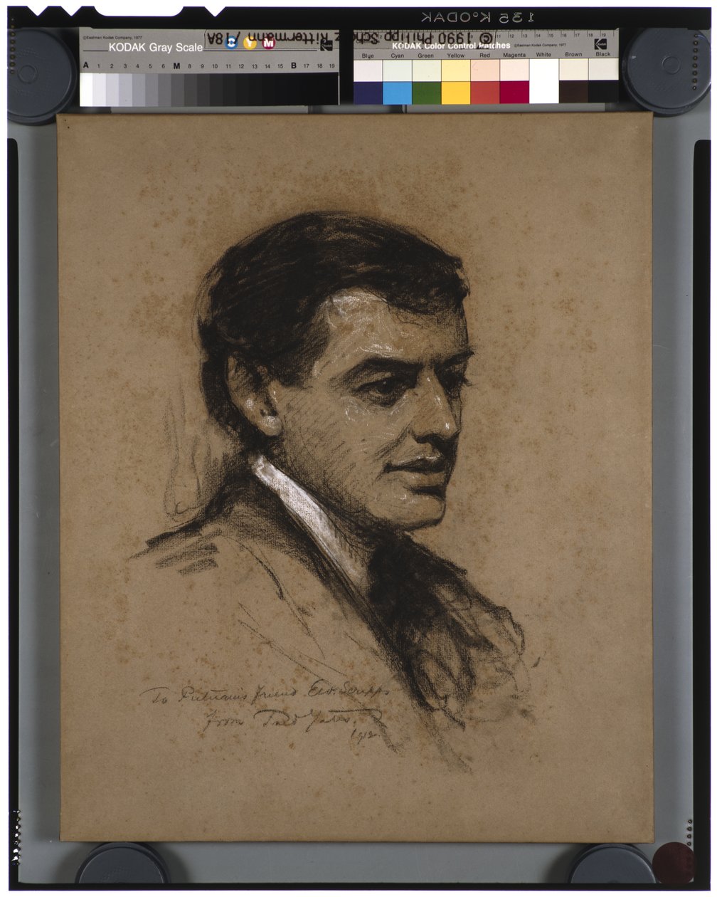Porträtt av Arthur Putnam, 1912 (kol på papper) av Frederic Yates