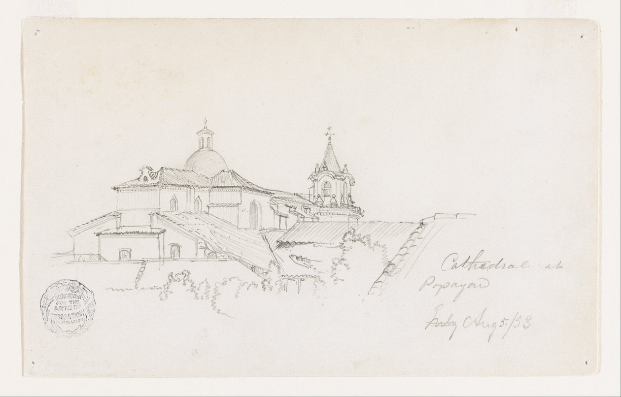 Katedralen i Popayan, Colombia av Frederic Edwin Church