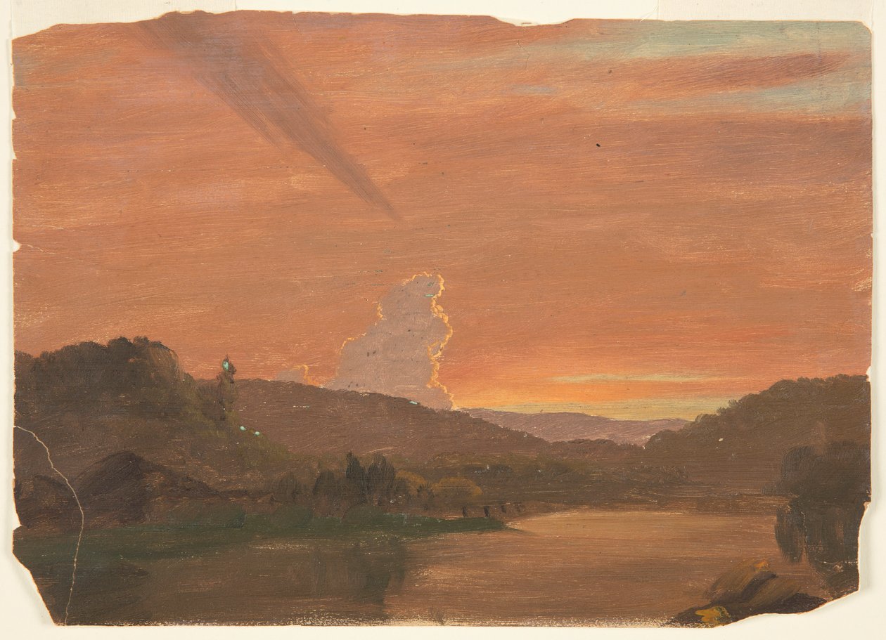 Molnstudie vid solnedgången av Frederic Edwin Church