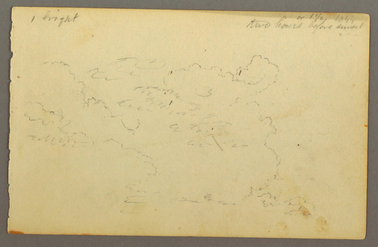Teckning, Molnstudie, 1844 av Frederic Edwin Church