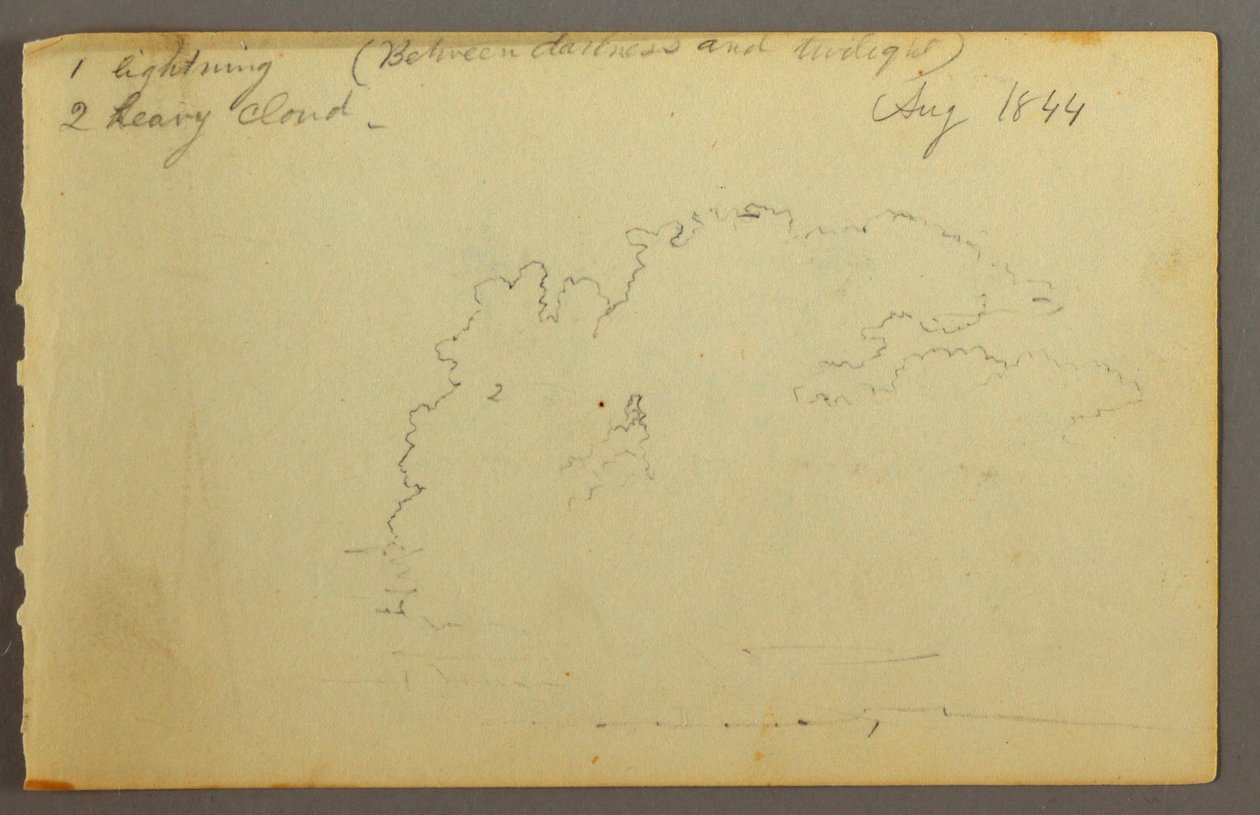 Teckning, Molnstudie, 1844 av Frederic Edwin Church