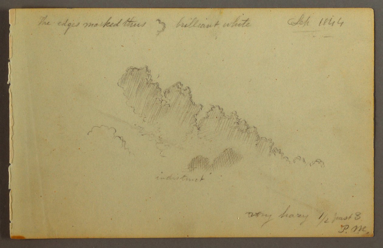 Teckning, Molnstudie, 1844 av Frederic Edwin Church