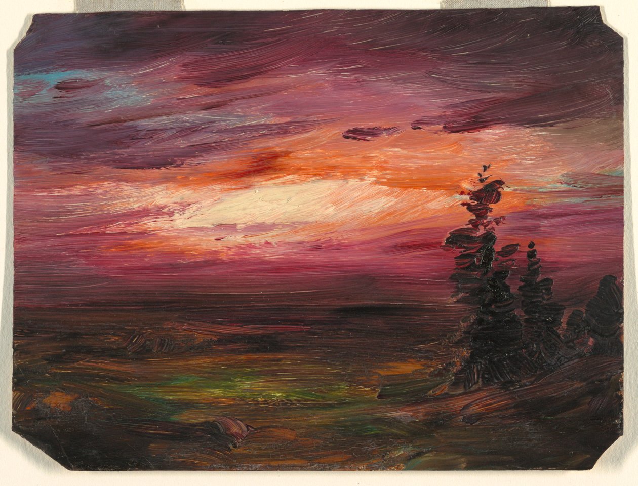 Teckning, Skymning på kvällen, ca 1870 av Frederic Edwin Church