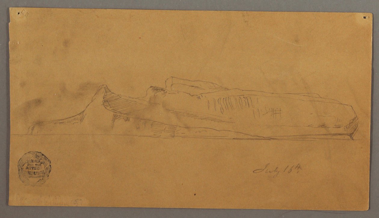 Teckning, flytande isberg, 16 juli 1859 av Frederic Edwin Church