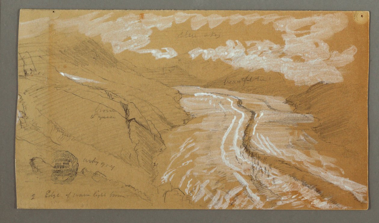 Ritning, Glacier, 21 augusti 1868 av Frederic Edwin Church