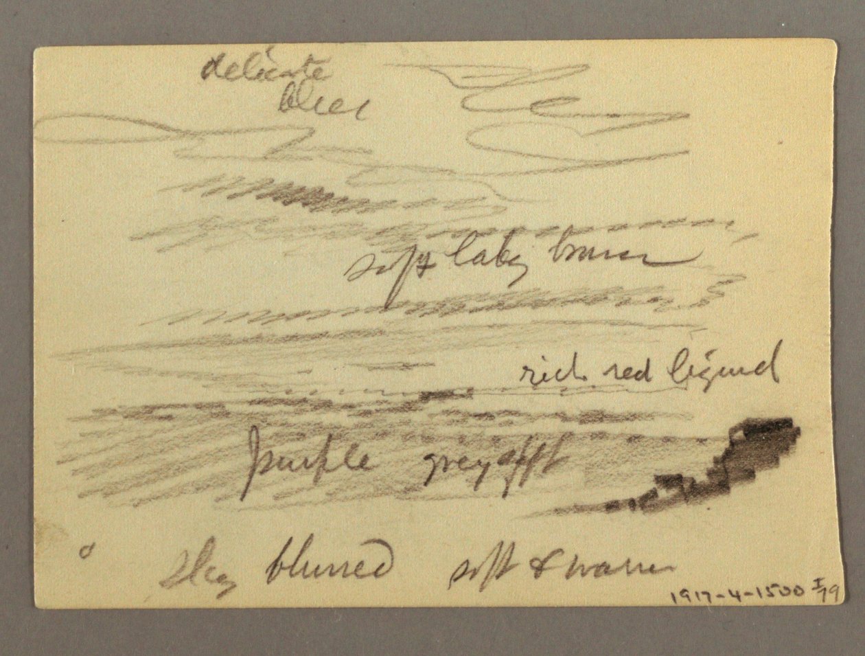 Ritning, hus, möjligen 1868-69 av Frederic Edwin Church