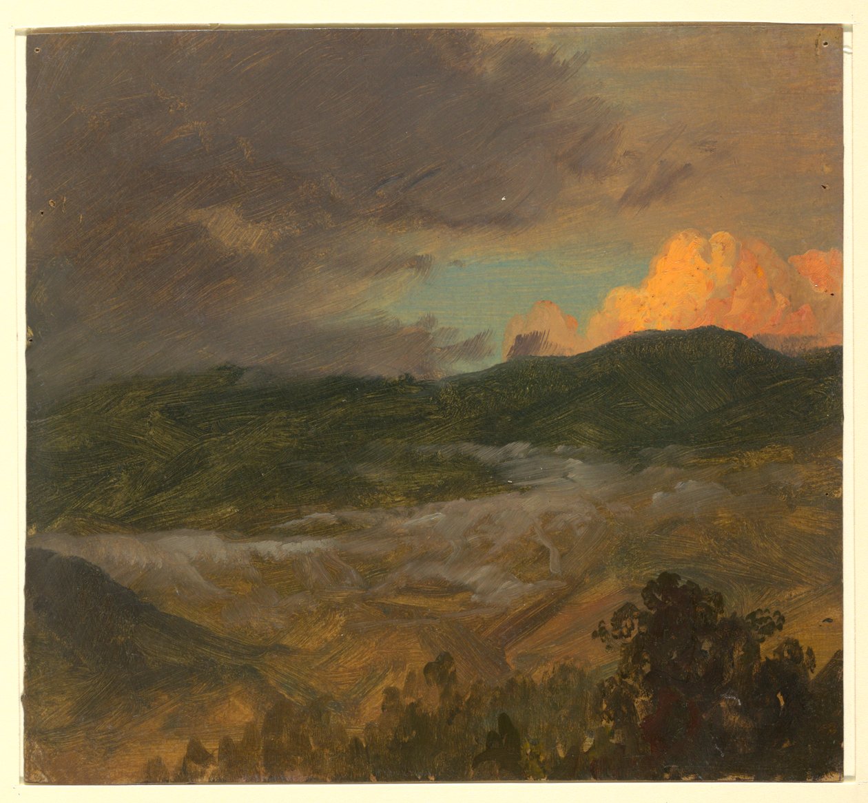 Teckning, Landskap, 1865 av Frederic Edwin Church