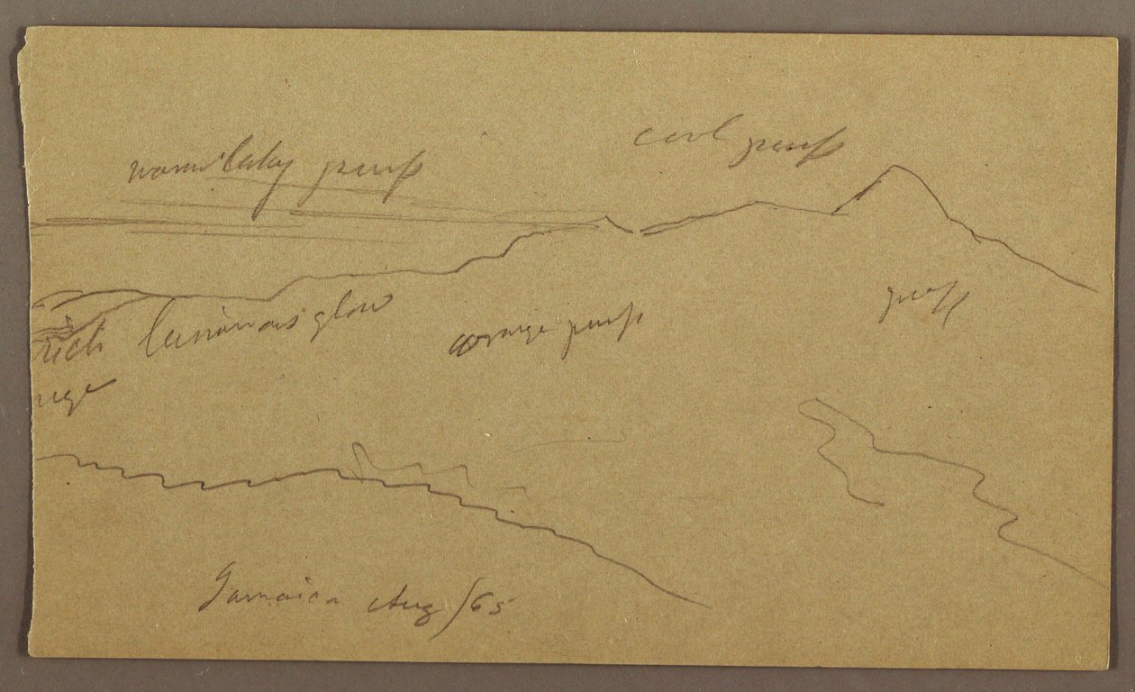 Teckning, Landskap, augusti 1865 av Frederic Edwin Church