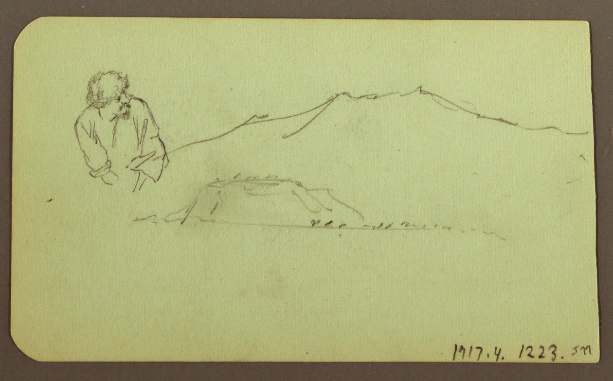Teckning, Landskap; Verso: Figur, Landskap, 1883 av Frederic Edwin Church