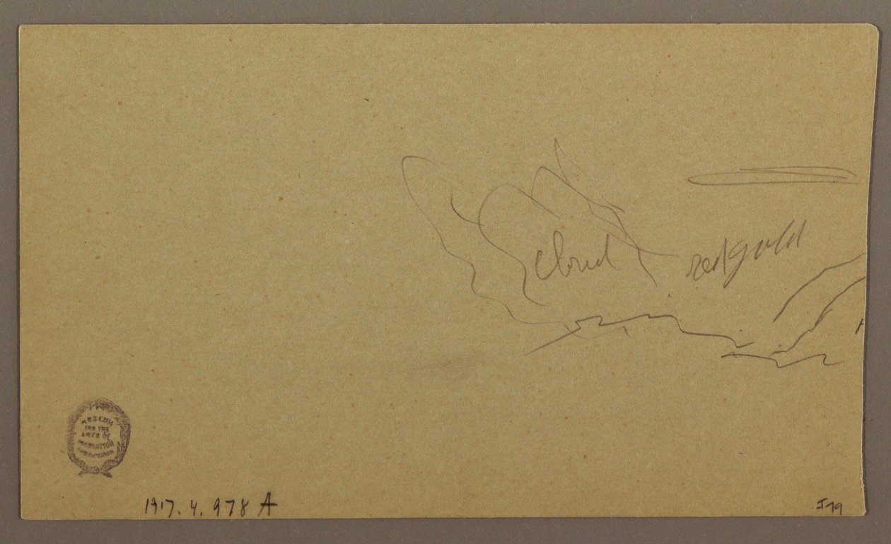 Teckning, Landskap; Verso: Himmel, augusti 1865 av Frederic Edwin Church