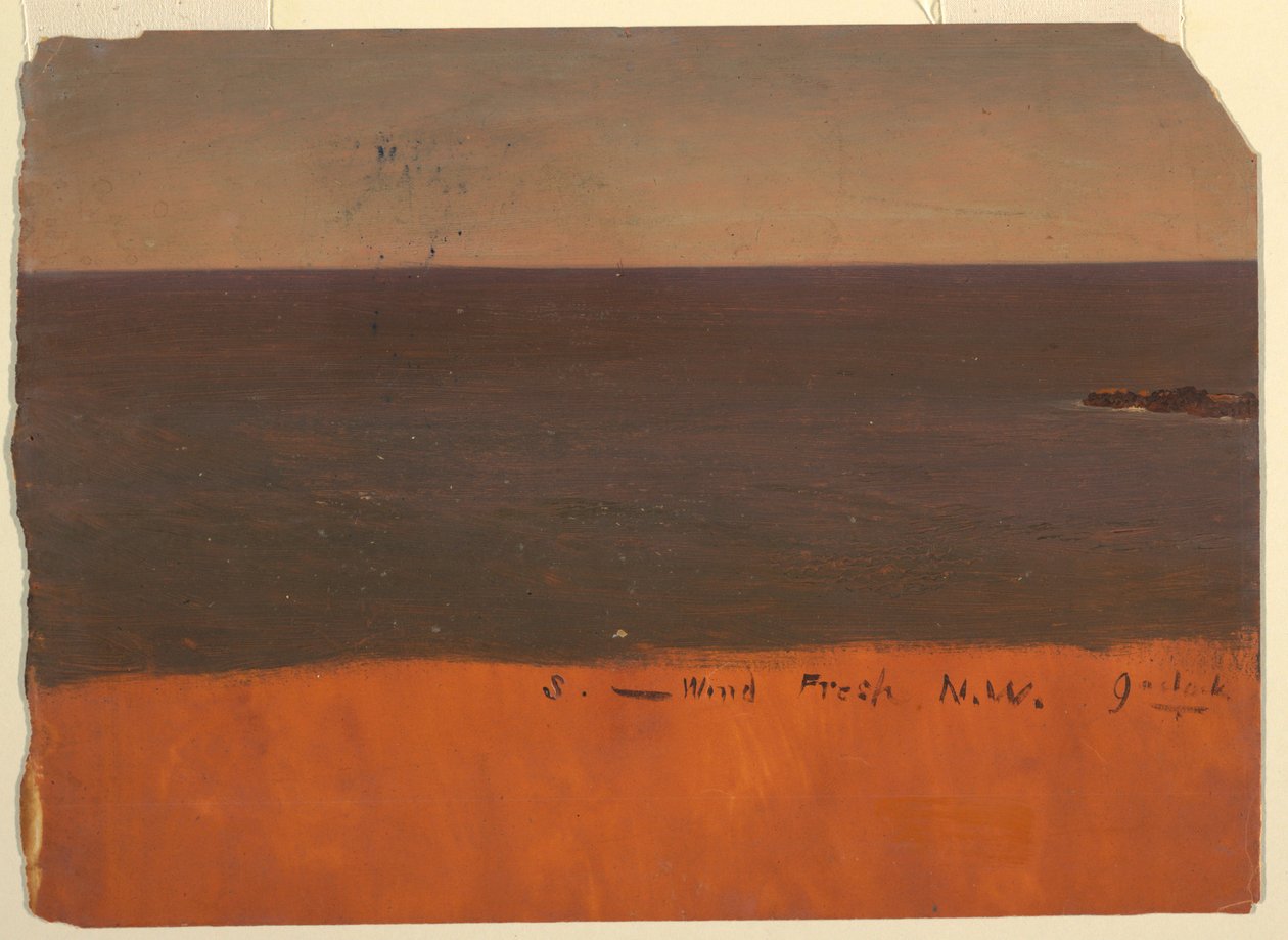 Teckning, Maines kust, ca 1850 av Frederic Edwin Church