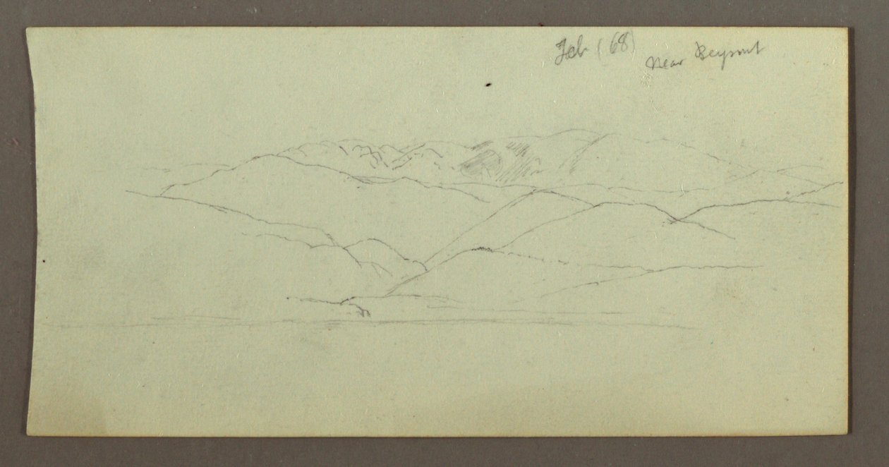 Teckning, bergskedja, februari 1868 av Frederic Edwin Church