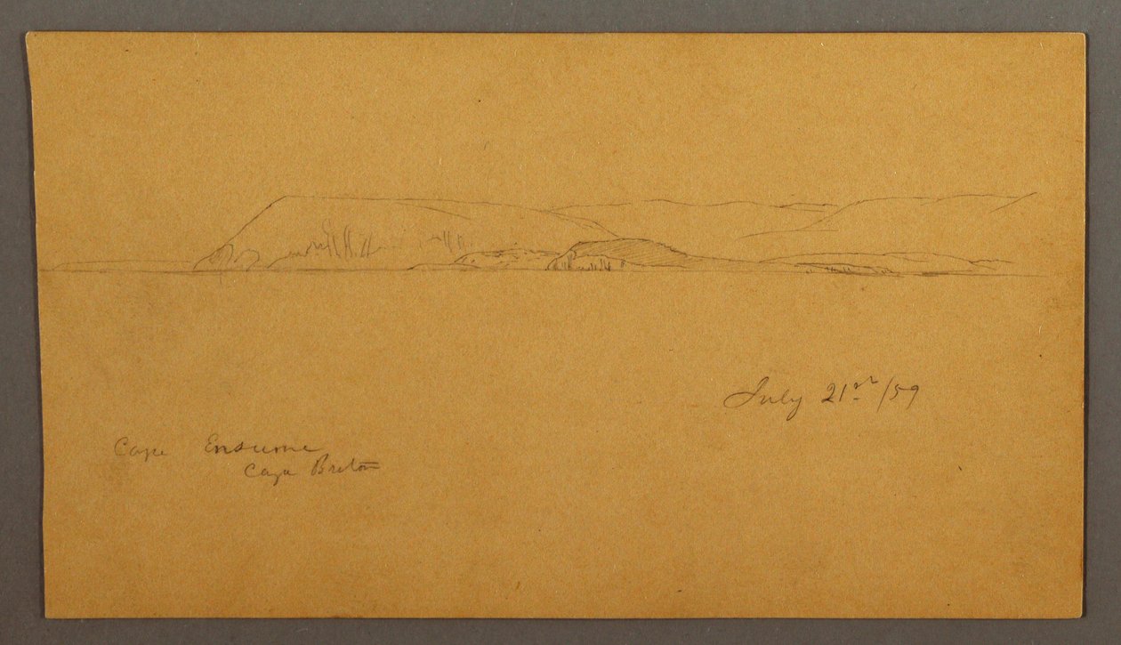 Teckning, Bergig kust, 21 juli 1859 av Frederic Edwin Church